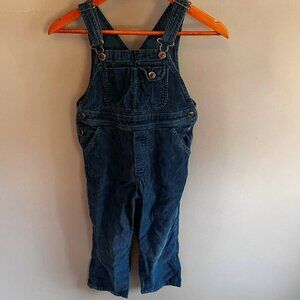 Vintage LL Bean Girls Corduroy Long Overalls Blue Size XS Cotton